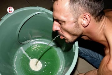 Mein Putzsklave musste den Putzeimer leertrinken