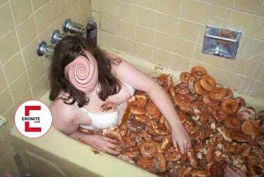 Bathing in donuts with the donut fetish