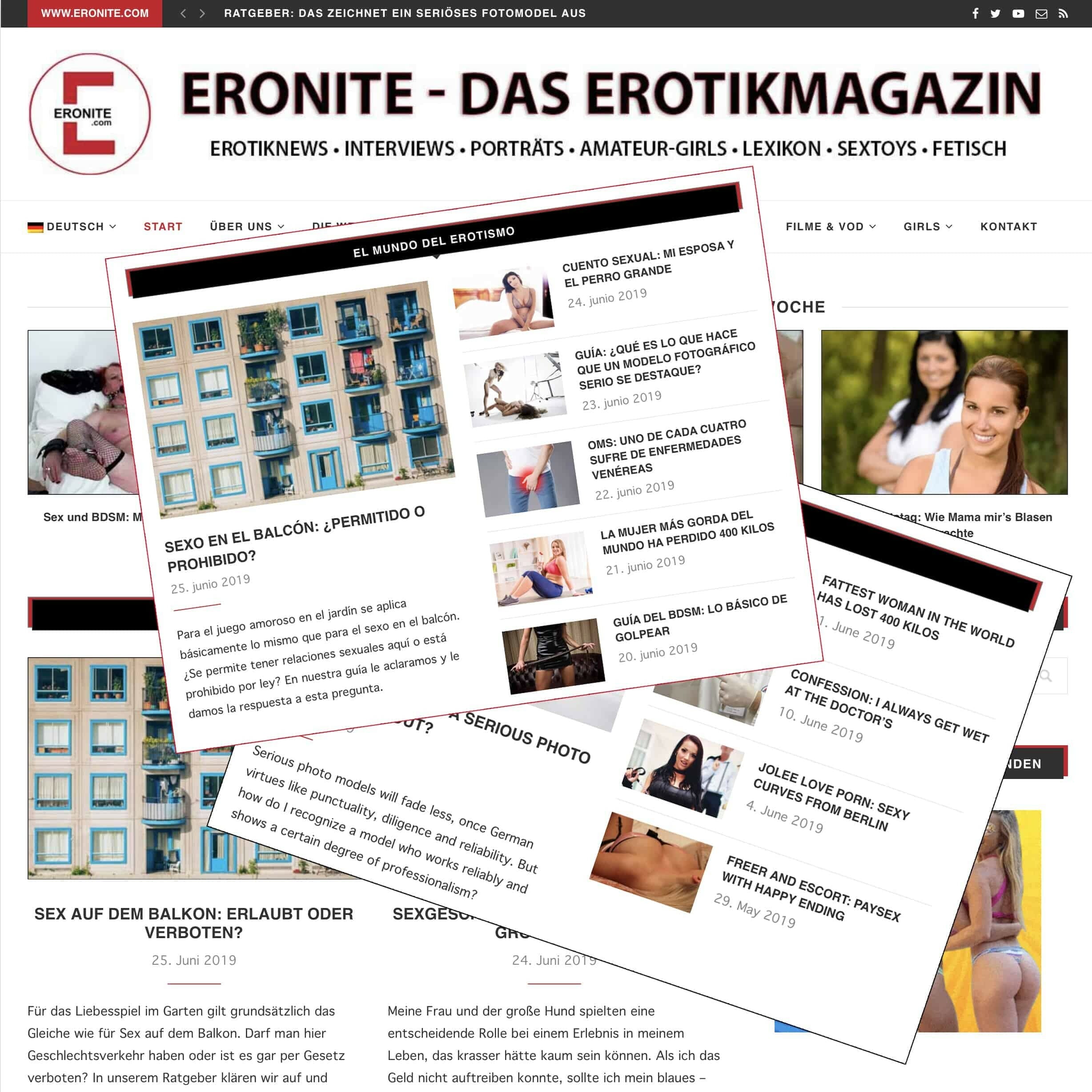 Erotiknews von Eronite jetzt in drei Sprachen Das Erotikmagazin