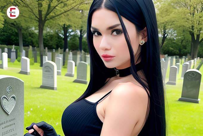 Sexy gótica Latina comido en el cementerio – Sex Story