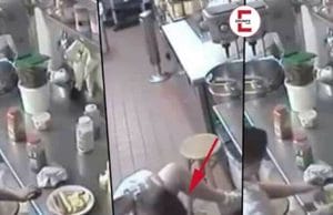 Kellnerin benutzt Hotdog als Tampon und serviert ihn